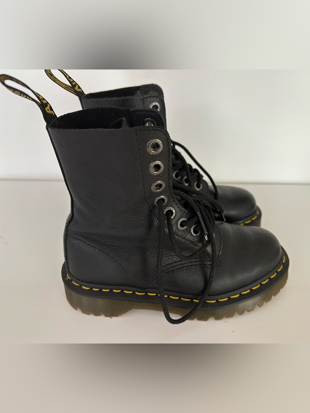Dr. Martens Black 1460 Pascal Bex Lace Up Genuine Leather Boots Goth Punk Grunge